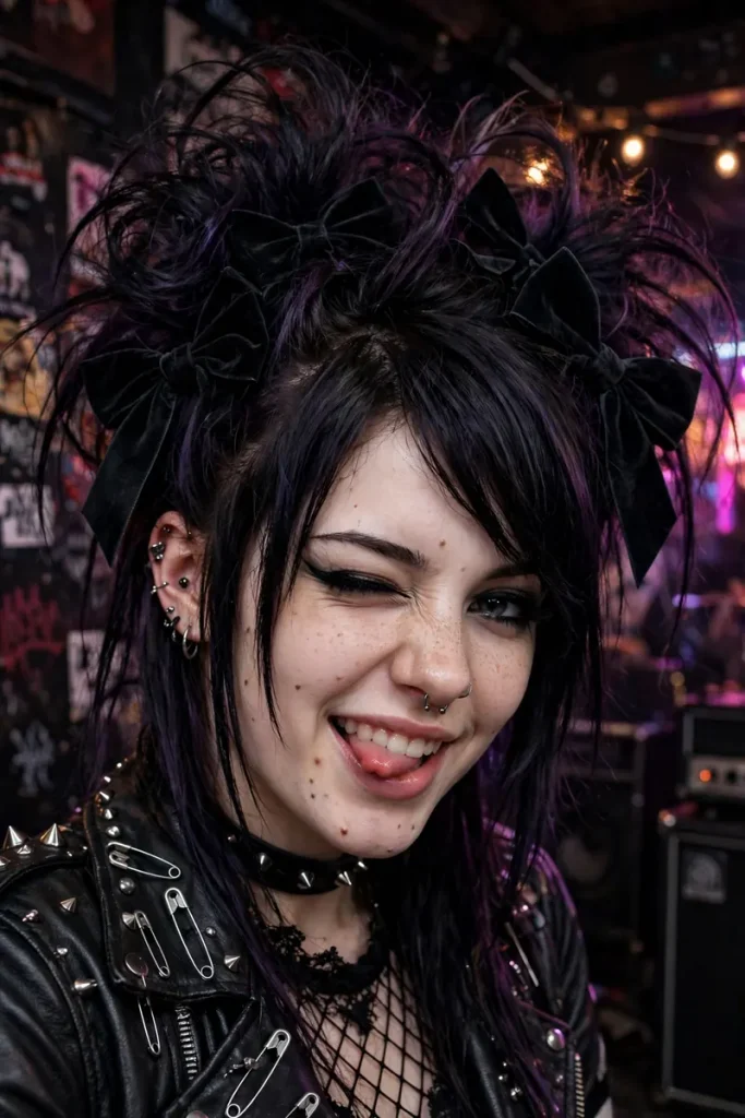 15 Emo Hairstyle Ideas, From 2000s Classics to Grown-Up Emo 7 emo 06 big teased hair bows