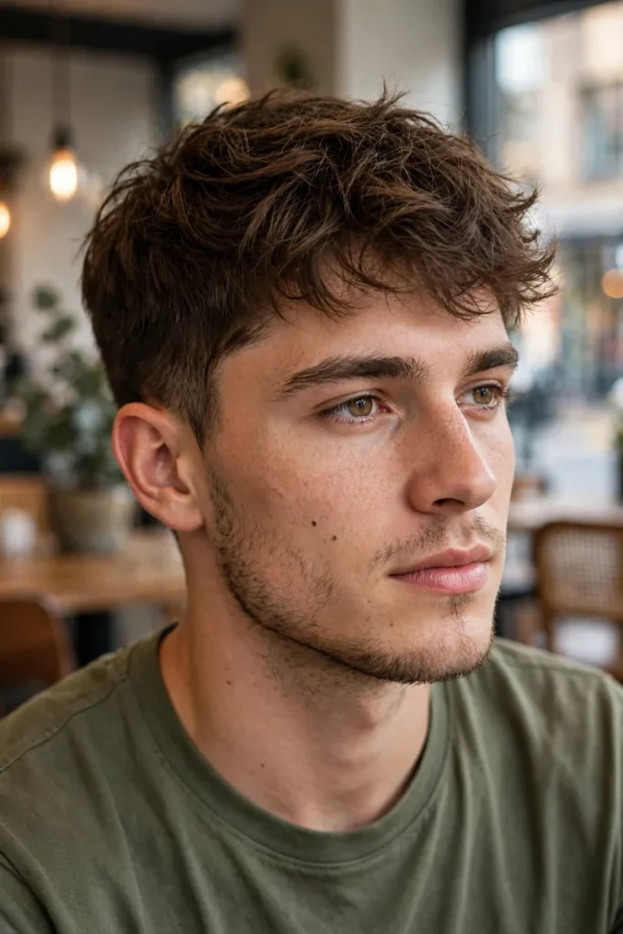 15 Medium Men's Hairstyles, Pulled From a Barber's Actual Text Thread With Clients 9 men 08 medium textured crop 1