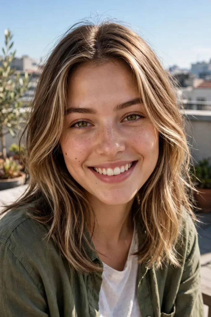 midlength 10 face framing highlights