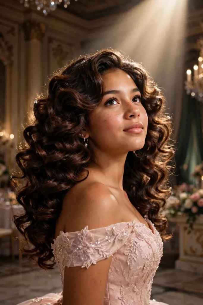 15 Quinceañera Hairstyles ideas, Walked Through Like the Night's Actual Program 4 quince 03 voluminous curled blowout