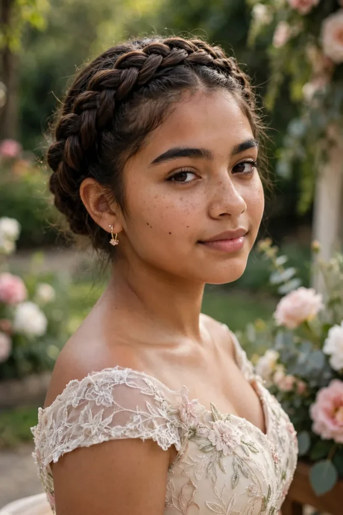 15 Quinceañera Hairstyles ideas, Walked Through Like the Night's Actual Program 7 quince 06 braided crown