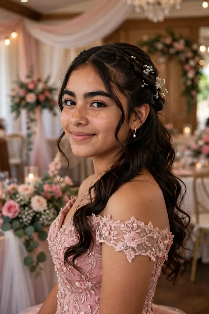 15 Quinceañera Hairstyles ideas, Walked Through Like the Night's Actual Program 11 quince 10 halfup dress change