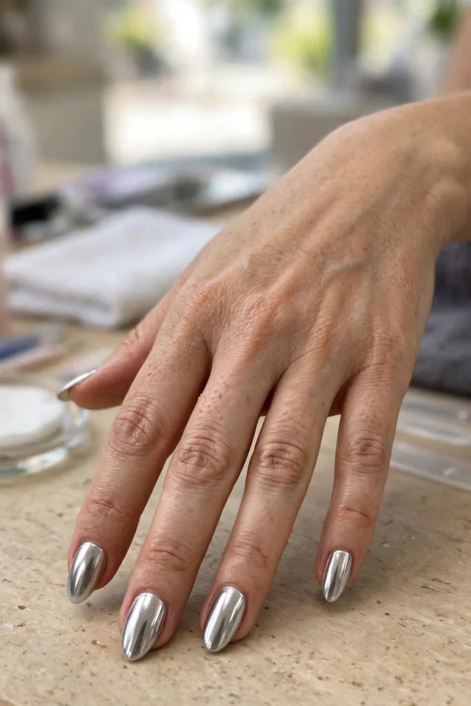 17 Chrome Summer Nails: The Shiniest Season on Record 3 s01 silver mirror