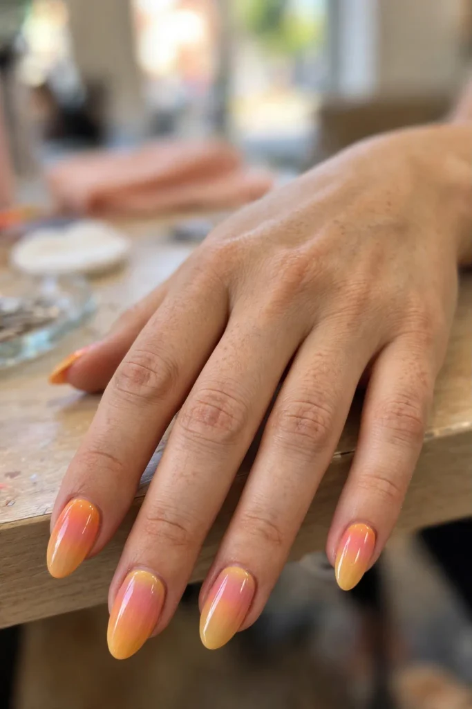 15 Shellac Nail Summer: Two Weeks of Perfect 3 s01 sunset ombre shellac
