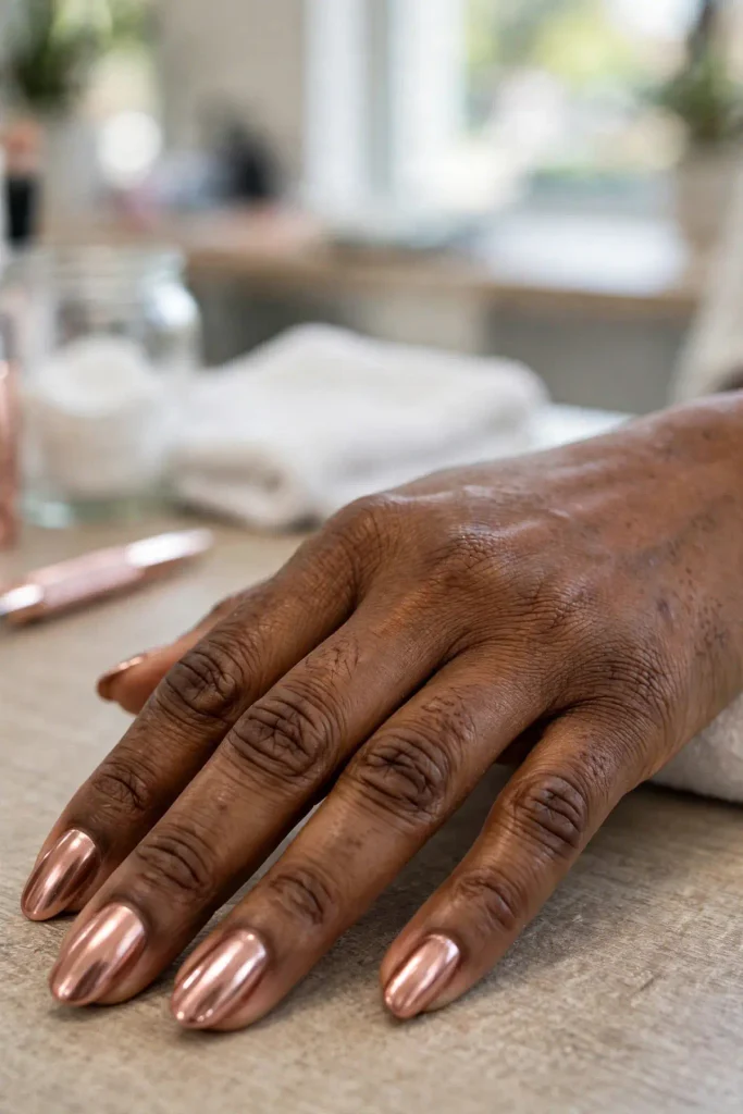 17 Chrome Summer Nails: The Shiniest Season on Record 5 s03 rose gold chrome