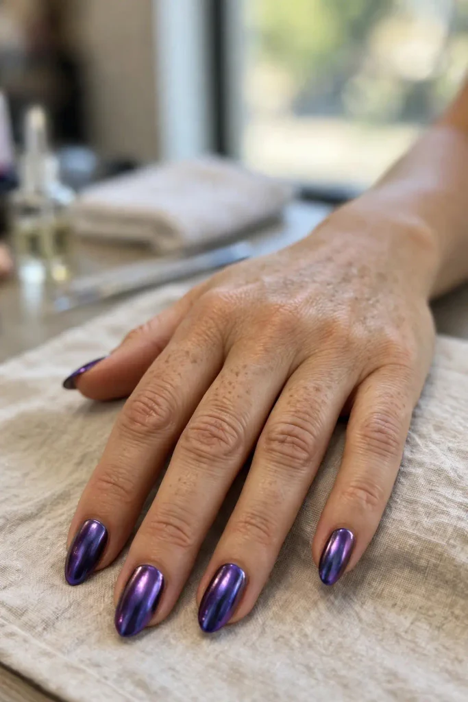 16 Purple Summer Nails: The Color of Royalty, Reimagined 9 s07 ultraviolet chrome