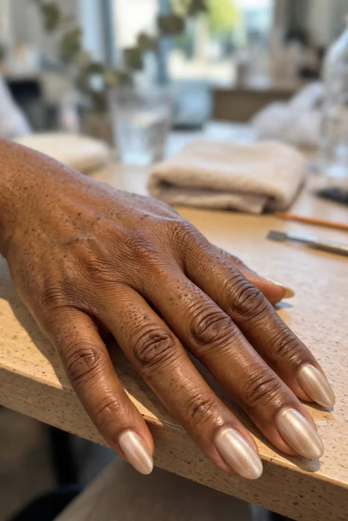 17 Chrome Summer Nails: The Shiniest Season on Record 11 s09 champagne pearl