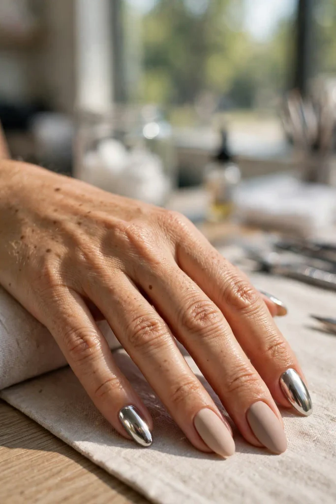 17 Chrome Summer Nails: The Shiniest Season on Record 17 s15 chrome matte combo