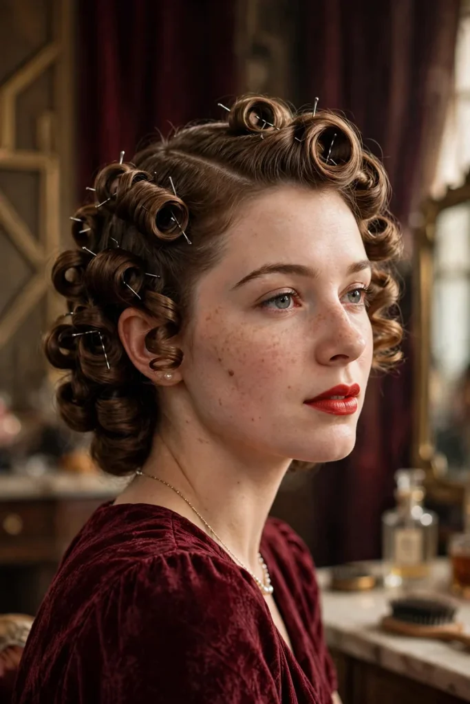 16 Vintage Hairstyle Ideas, Organized by the Technique That Creates Them 2 vintage 01 1940s pin curl set