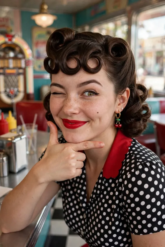 16 Vintage Hairstyle Ideas, Organized by the Technique That Creates Them 4 vintage 03 pinup bangs
