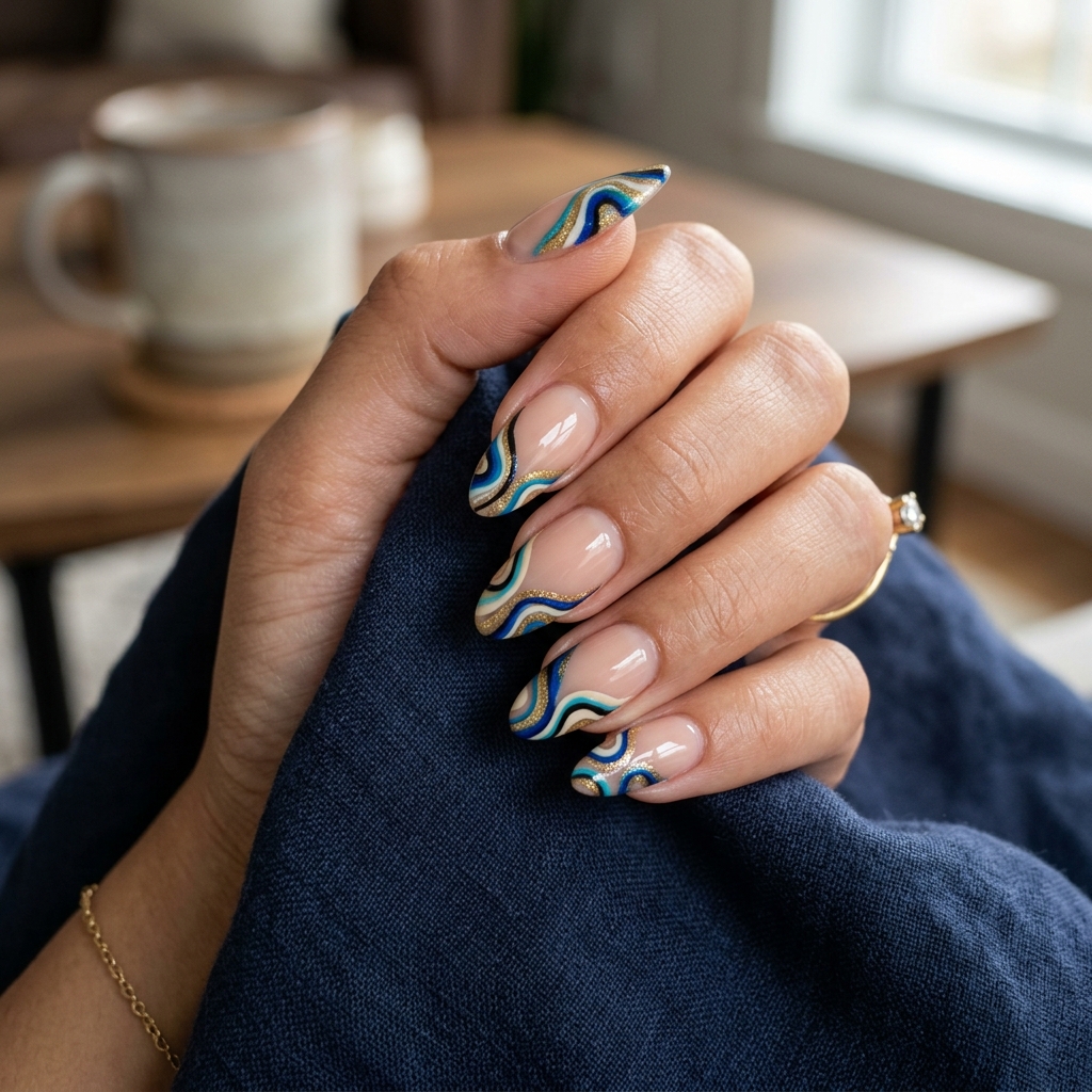 14 Summer Nails French Tip Ideas That Are Giving Main Character Energy All Season 15 Abstract Swirl French Tips