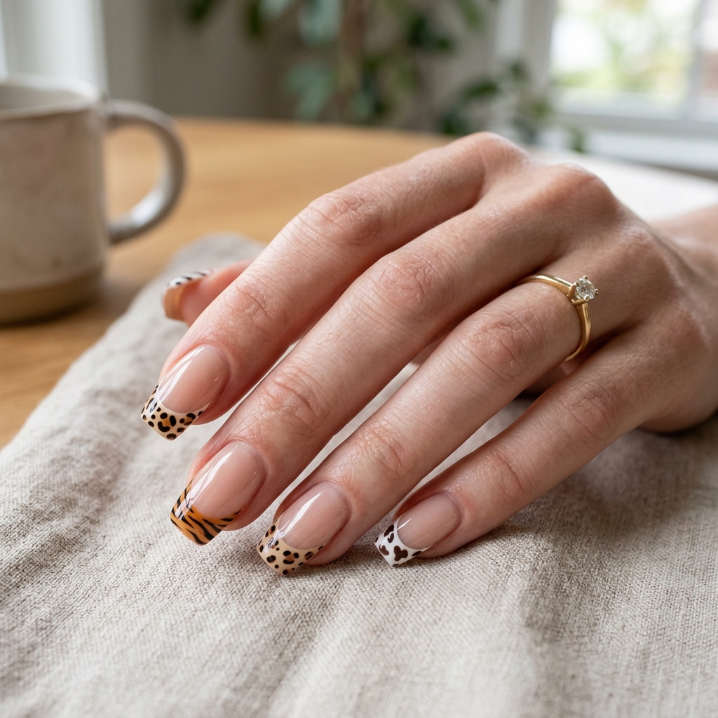 14 Summer Nails French Tip Ideas That Are Giving Main Character Energy All Season 12 Animal Print French Tips