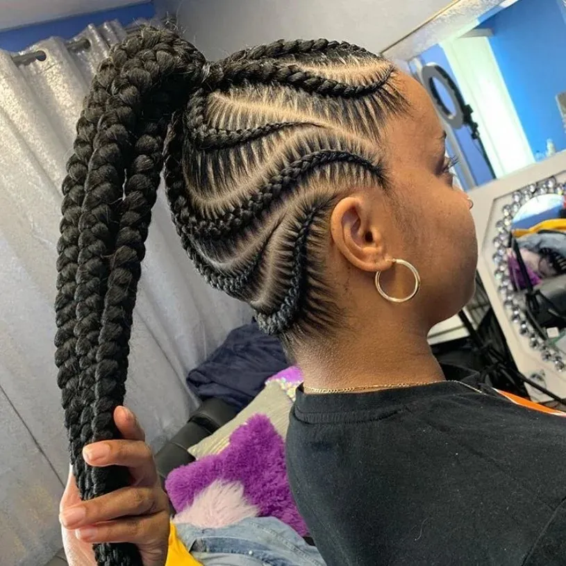 17 Braiding Hairstyles for Black Women That Are Giving Everything Right Now 13 Braided Ponytail