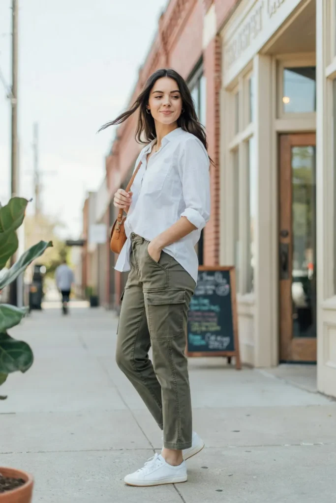 18 Casual Outfit Ideas That Look Effortless, Stylish, and Secretly Put-Together 10 Button Down Shirt Cargo Pants