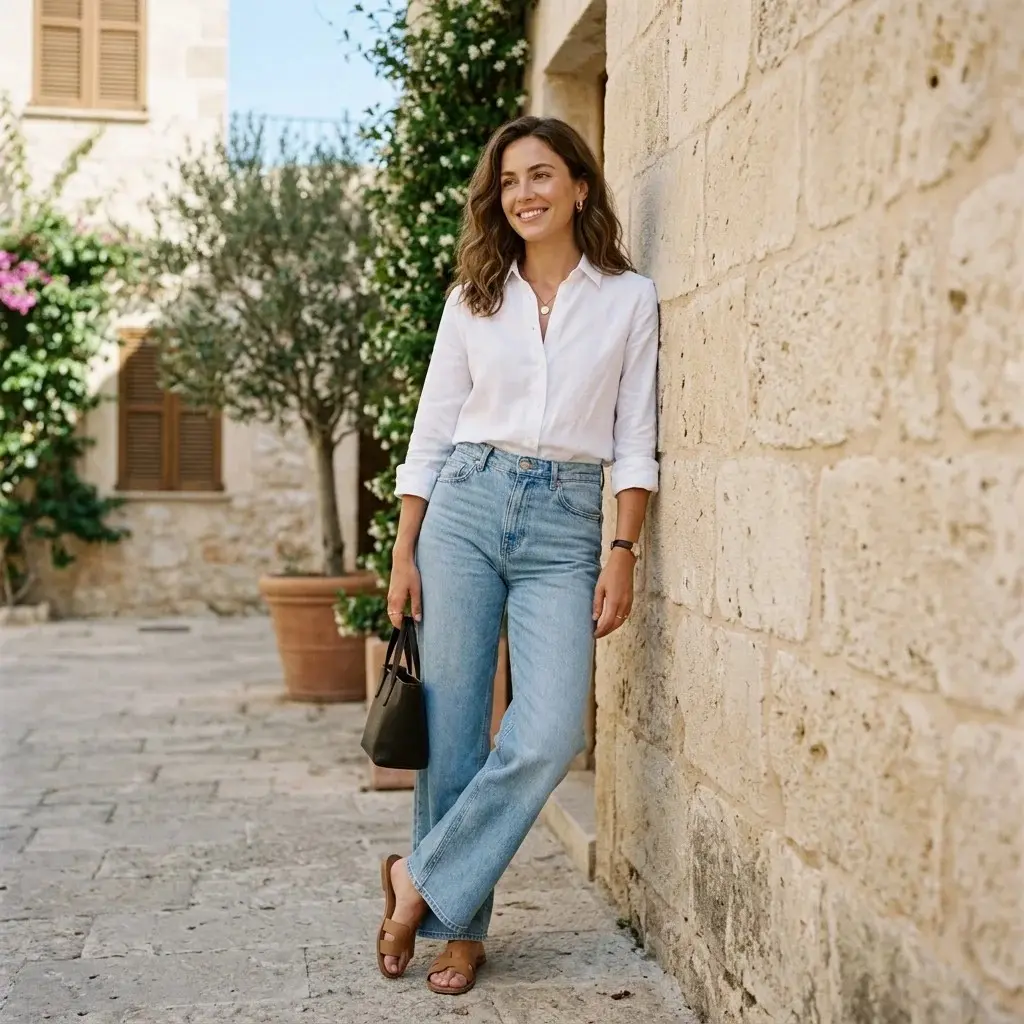 15 Jeans Outfit Ideas That Make Getting Dressed Way Too Easy 7 Button Down Shirt Light Wash Jeans