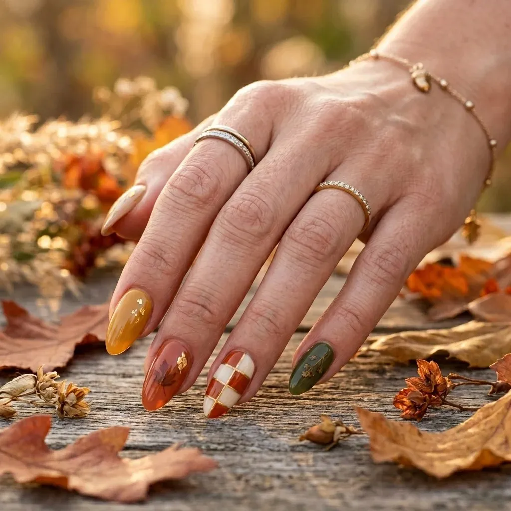 17 End of Summer Nails Ideas That Are So Chic, You’ll Forget Fall Is Coming 16 Checkerboard Accent Nails