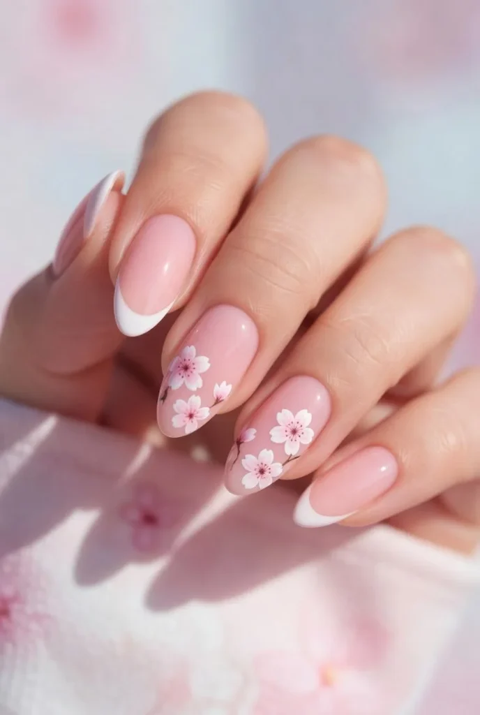 15 Pink Summer Nail Ideas That Are Serving Major Main Character Energy 8 Cherry Blossom Pink