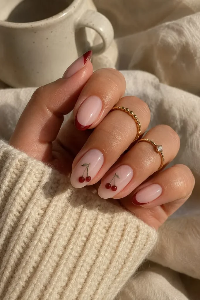 16 Baby Pink Nails That Are So Dreamy, You'll Want to Ditch Every Other Shade 13 Cherry Strawberry Accent