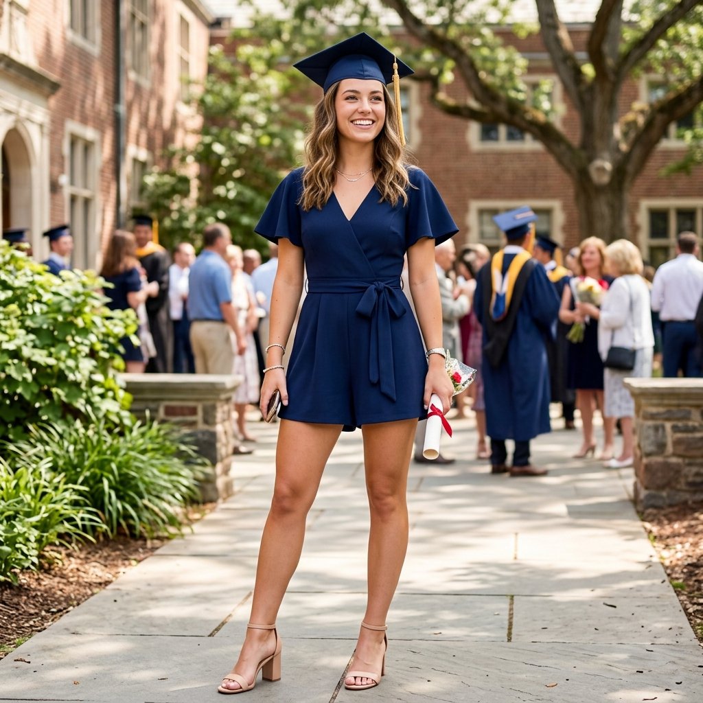 16 Graduation Outfit Ideas That’ll Have You Looking Expensive in Every Cap-and-Gown Photo 17 Chic Romper Heeled Sandals