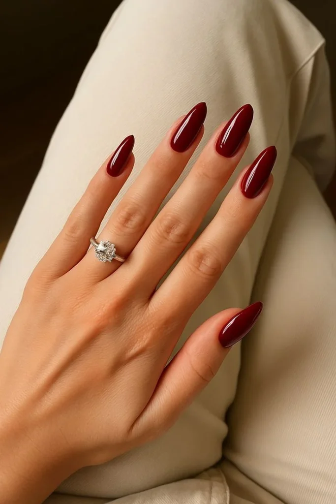 15 Trending Red Nails That Make Your Hands Look Instantly Expensive 2 Classic Glossy Cherry Red Nails