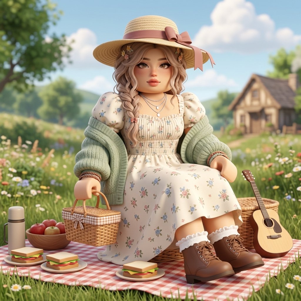 17 Roblox Outfit Ideas That Are Seriously Dripping in Style Right Now 13 Cottagecore Picnic Look