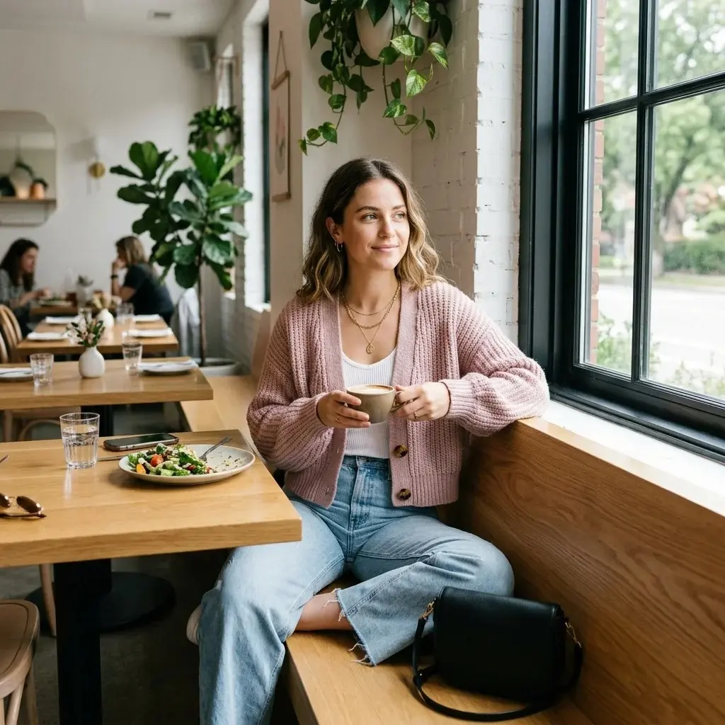 16 Lunch Outfit Ideas That Look Effortless, Chic, and “I Didn’t Even Try” Cute 4 Cropped Cardigan High Waisted Jeans