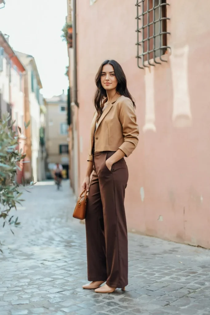 18 Casual Outfit Ideas That Look Effortless, Stylish, and Secretly Put-Together 18 Cropped Jacket High Waisted Trousers