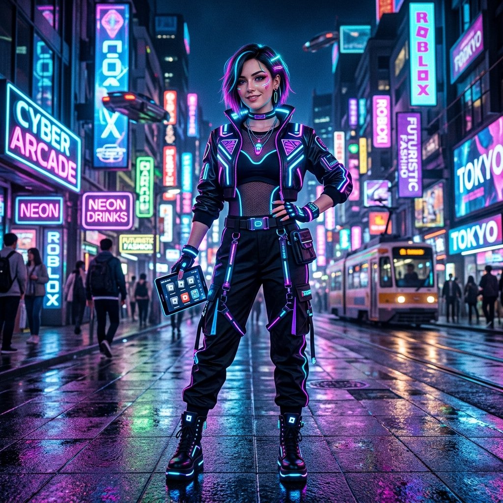 17 Roblox Outfit Ideas That Are Seriously Dripping in Style Right Now 12 Cyberpunk Neon Outfit