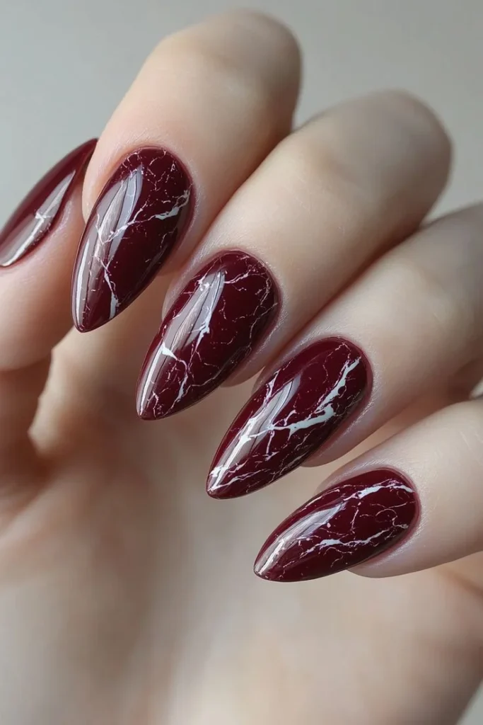 16 Dark Red Nails That Look Expensive, Moody, and Way Too Good to Ignore 17 Dark Red Marble Nails