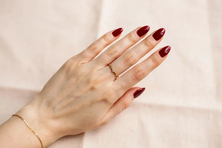 Dark Red Nails