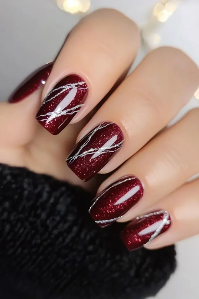 16 Dark Red Nails That Look Expensive, Moody, and Way Too Good to Ignore 14 Dark Red Nails with Silver Details
