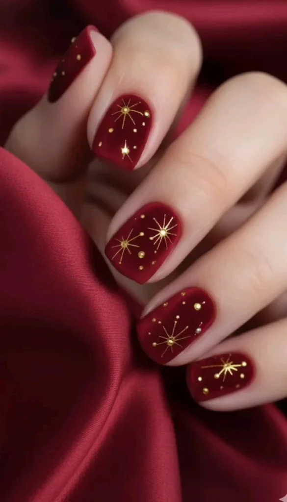 18 Red Christmas Nails That Look Festive, Expensive, and Totally Screenshot-Worthy 6 Deep Burgundy Christmas Nails