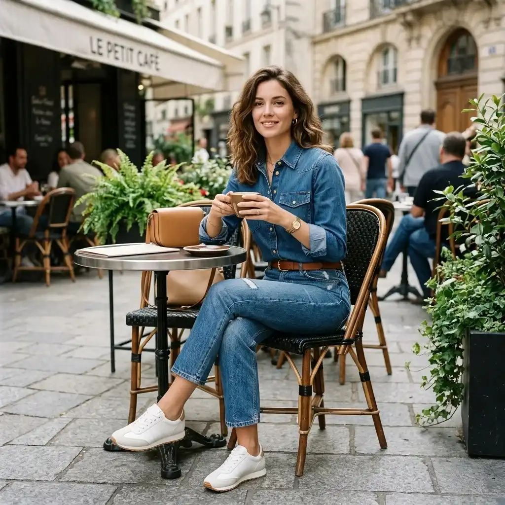 16 Lunch Outfit Ideas That Look Effortless, Chic, and “I Didn’t Even Try” Cute 13 Denim on Denim Look