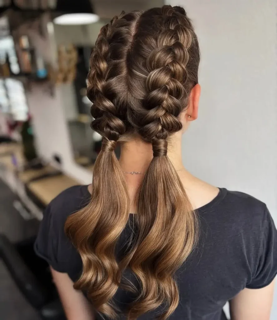 15 Cheer Hairstyle Ideas That’ll Make You Look Game-Day Ready in Seconds 5 Double Dutch Braids