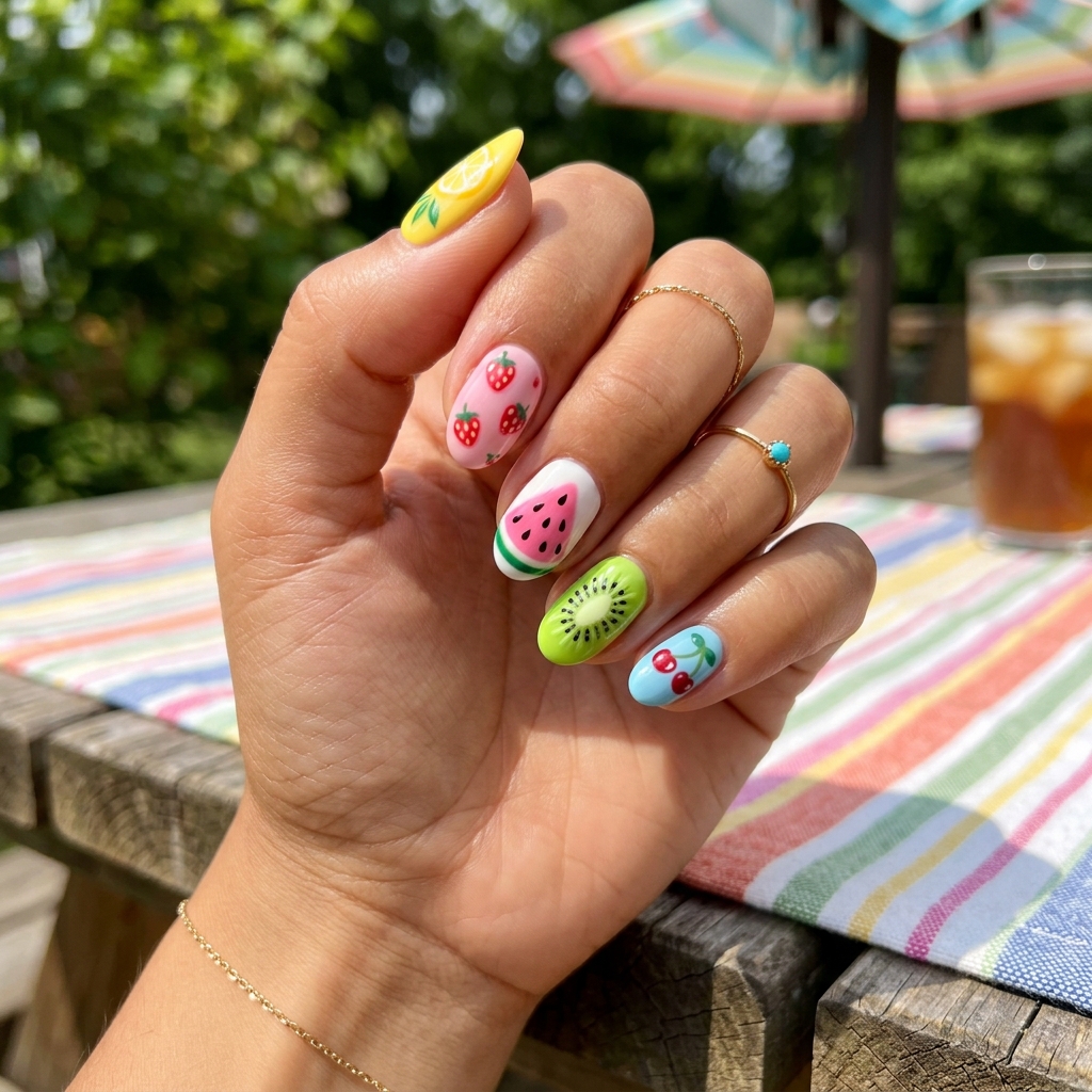 14 Cute Summer Nails You’ll Be Obsessed With (Seriously, Screenshot These) 4 Fruity Nail Art