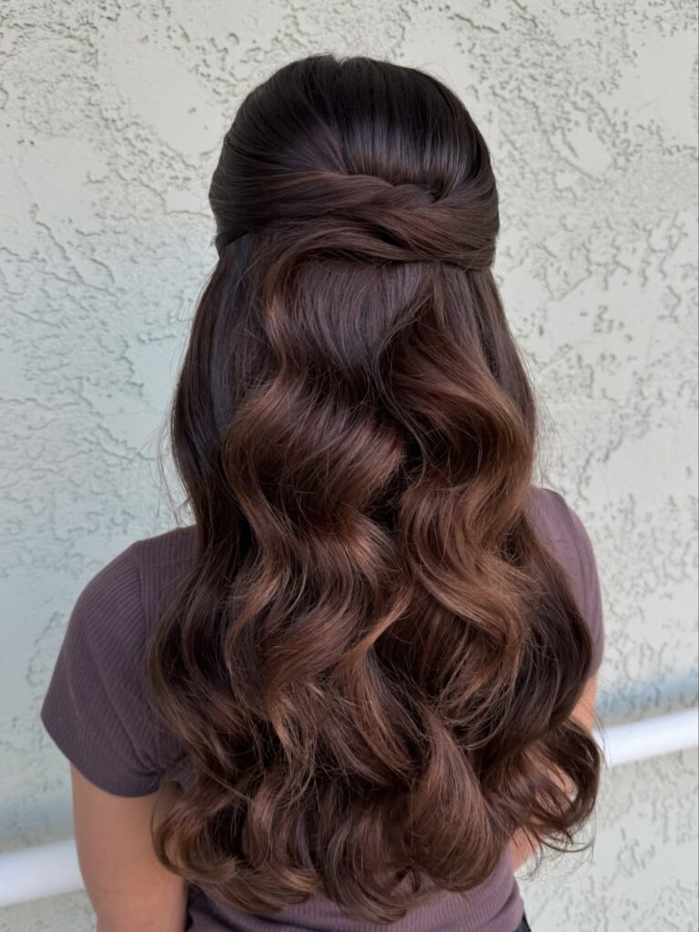 17 Prom Hairstyles for Short Hair That Are Seriously Main-Character Energy 5 Half Up Twisted Bob 1