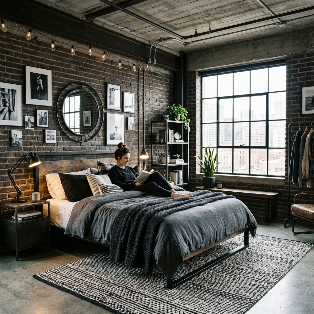 18 Black and White Bedroom Ideas That Look Straight Out of a Pinterest Dream 11 Industrial Black and White Bedroom Vibes