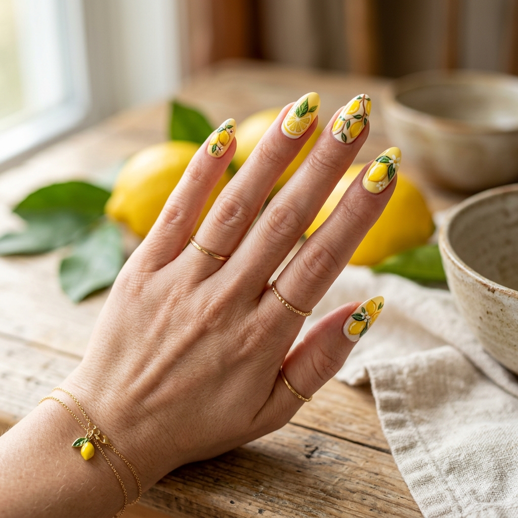 17 Yellow Summer Nails Ideas That Will Instantly Make Your Hands Look Expensive (Yes, Really) 5 Lemon Art Nails