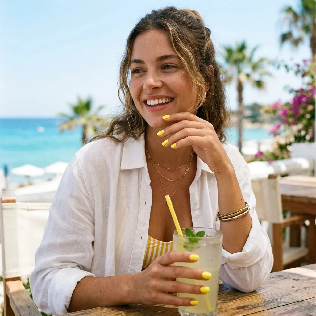 18 Summer Holiday Nails Ideas That’ll Make Your Hands the Main Character 15 Lemon Yellow Sunshine Nails
