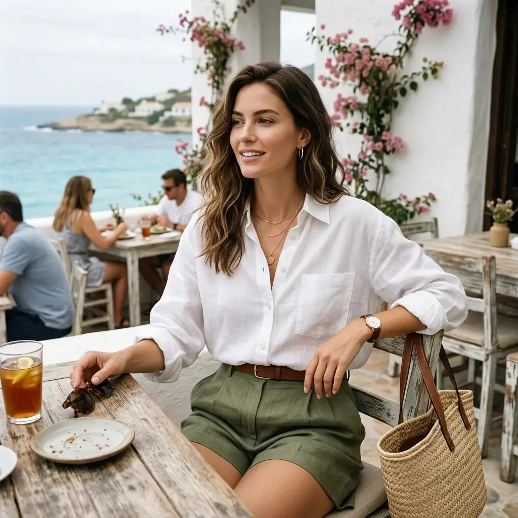 16 Lunch Outfit Ideas That Look Effortless, Chic, and “I Didn’t Even Try” Cute 9 Linen Shirt Shorts