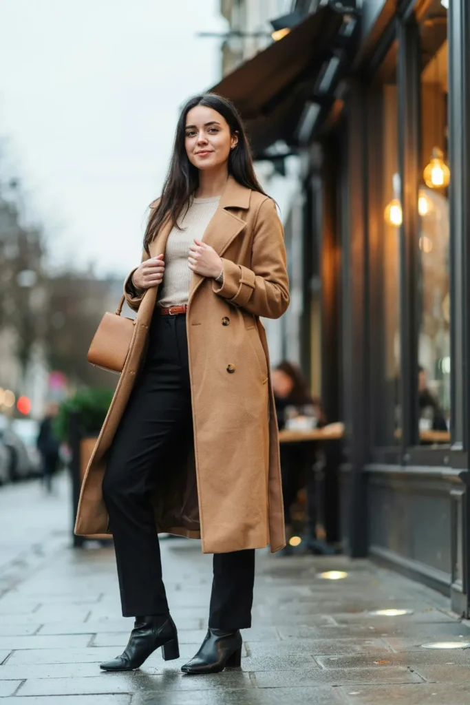 16 Dinner Outfit Ideas That Look Expensive, Feel Easy, and Save You From “I Have Nothing to Wear” Drama 16 Long Coat Simple Base Outfit