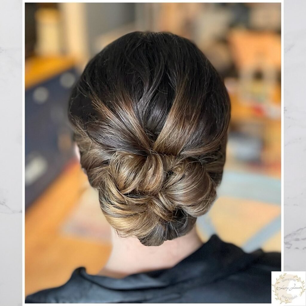 17 Prom Hairstyles for Short Hair That Are Seriously Main-Character Energy 17 Low Twisted Bun for Short Hair
