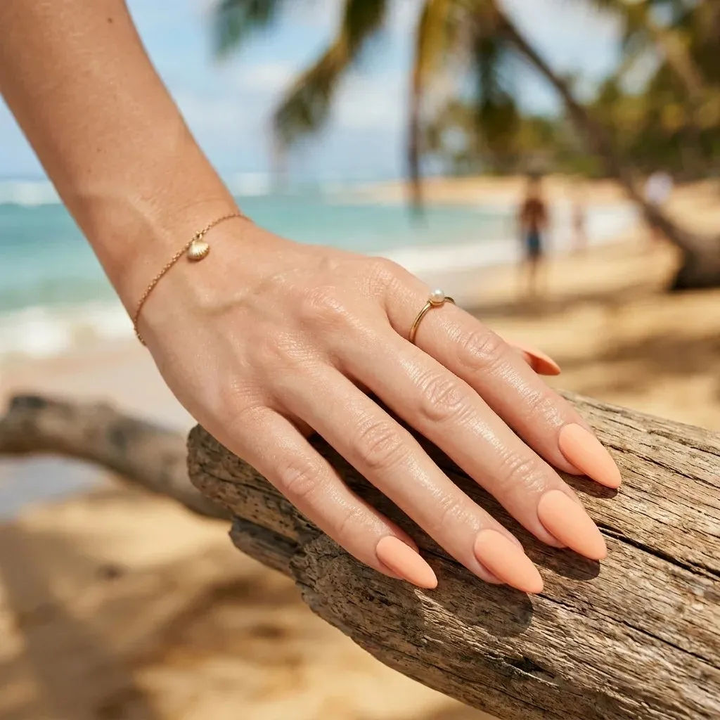 18 Summer Holiday Nails Ideas That’ll Make Your Hands the Main Character 18 Matte Peach Perfection nail