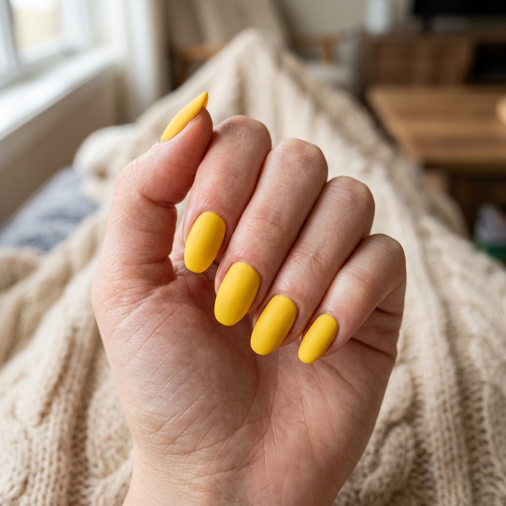 17 Yellow Summer Nails Ideas That Will Instantly Make Your Hands Look Expensive (Yes, Really) 12 Matte Yellow Nails