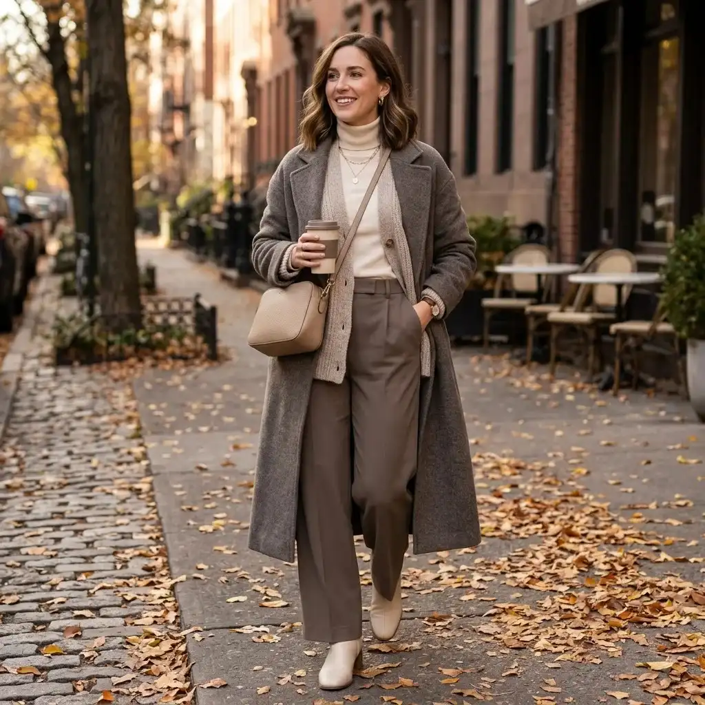 17 Fall Outfit Ideas That Make You Look Instantly Put Together Without Trying Too Hard 9 Monochrome Neutral Layers