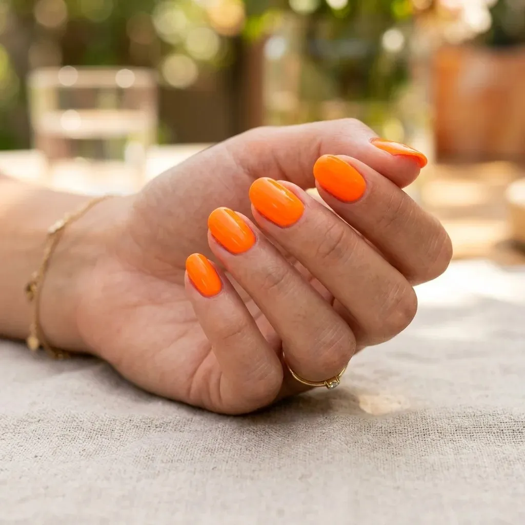 16 Summer Nail Colors Ideas That Are So Cute You’ll Want a Mani ASAP 8 Neon Orange Pop