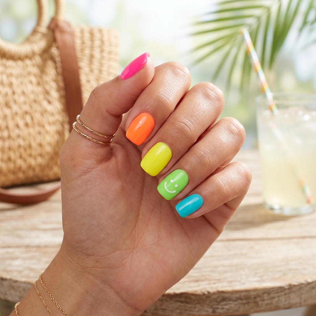 14 Cute Summer Nails You’ll Be Obsessed With (Seriously, Screenshot These) 6 Neon Pop Nails
