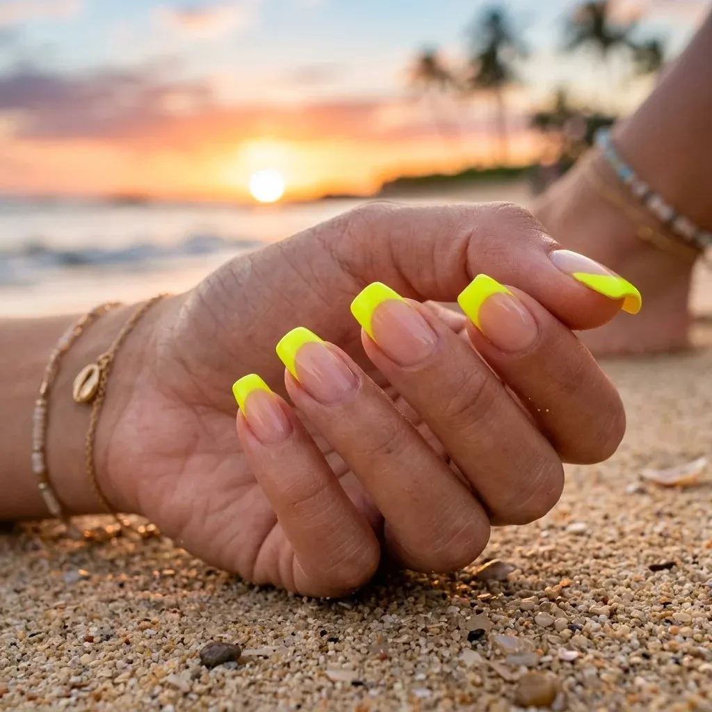 17 End of Summer Nails Ideas That Are So Chic, You’ll Forget Fall Is Coming 4 Neon Tips nail