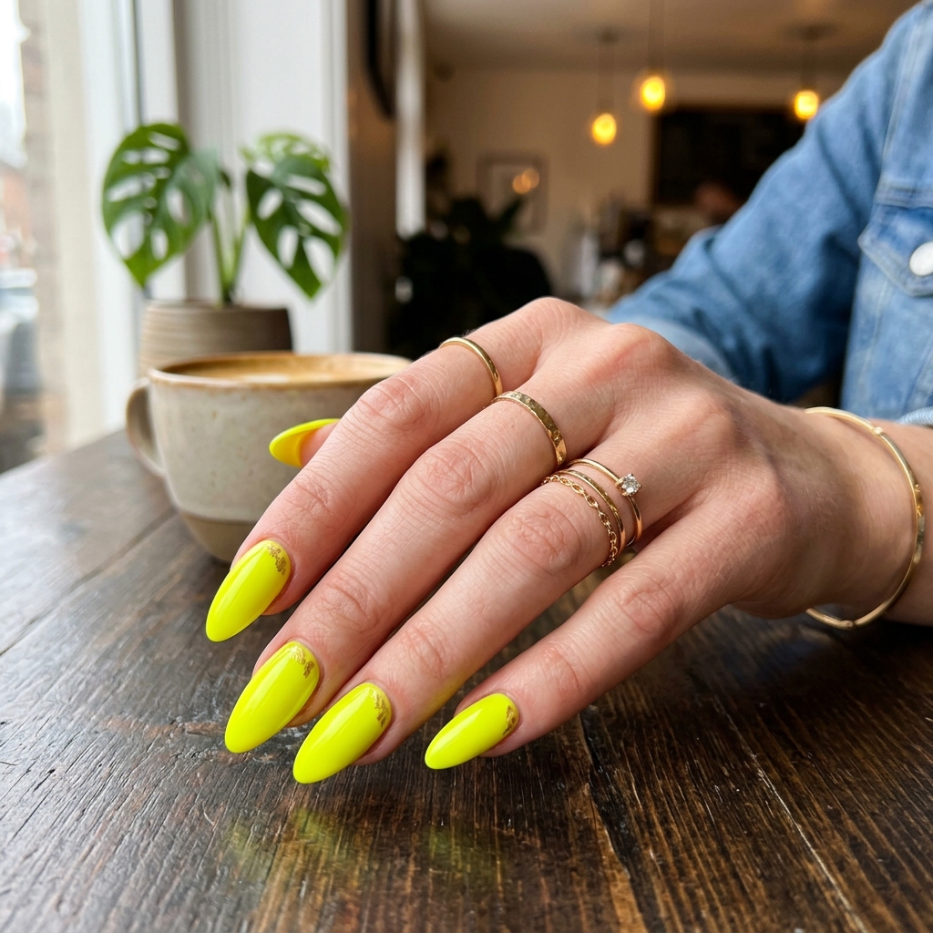 17 Yellow Summer Nails Ideas That Will Instantly Make Your Hands Look Expensive (Yes, Really) 7 Neon Yellow Statement Nails