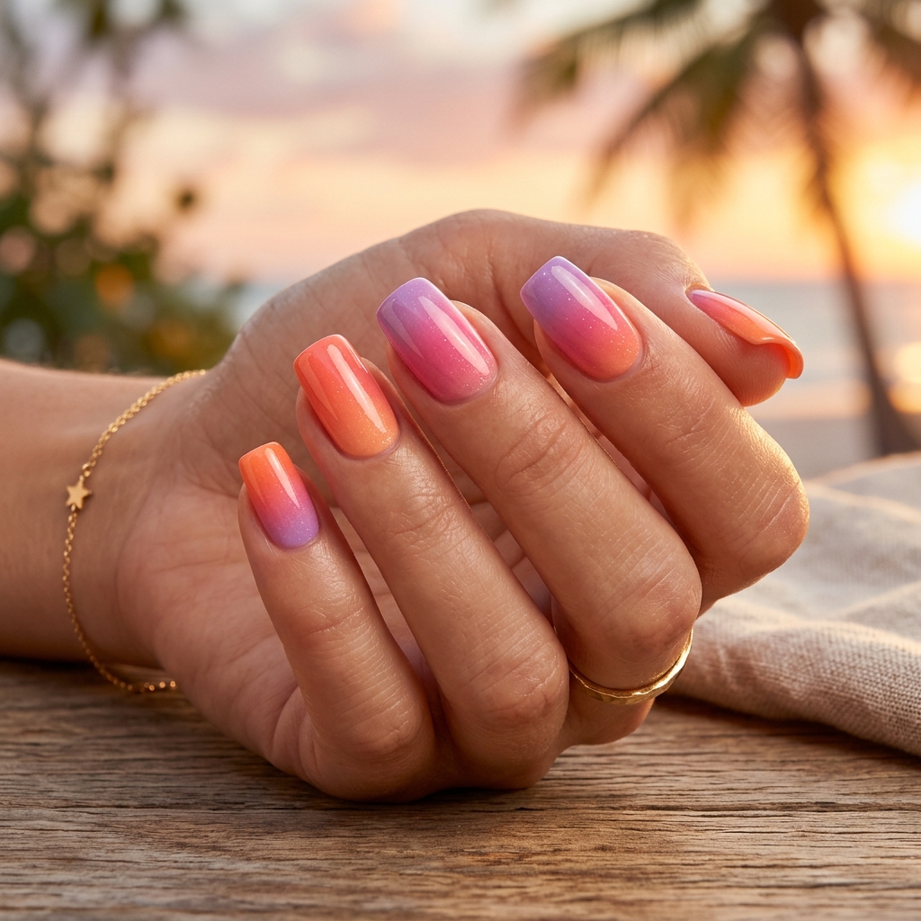 14 Summer Nail Design Ideas That Are So Cute You’ll Book a Mani ASAP 13 Ombre Sunset Nails